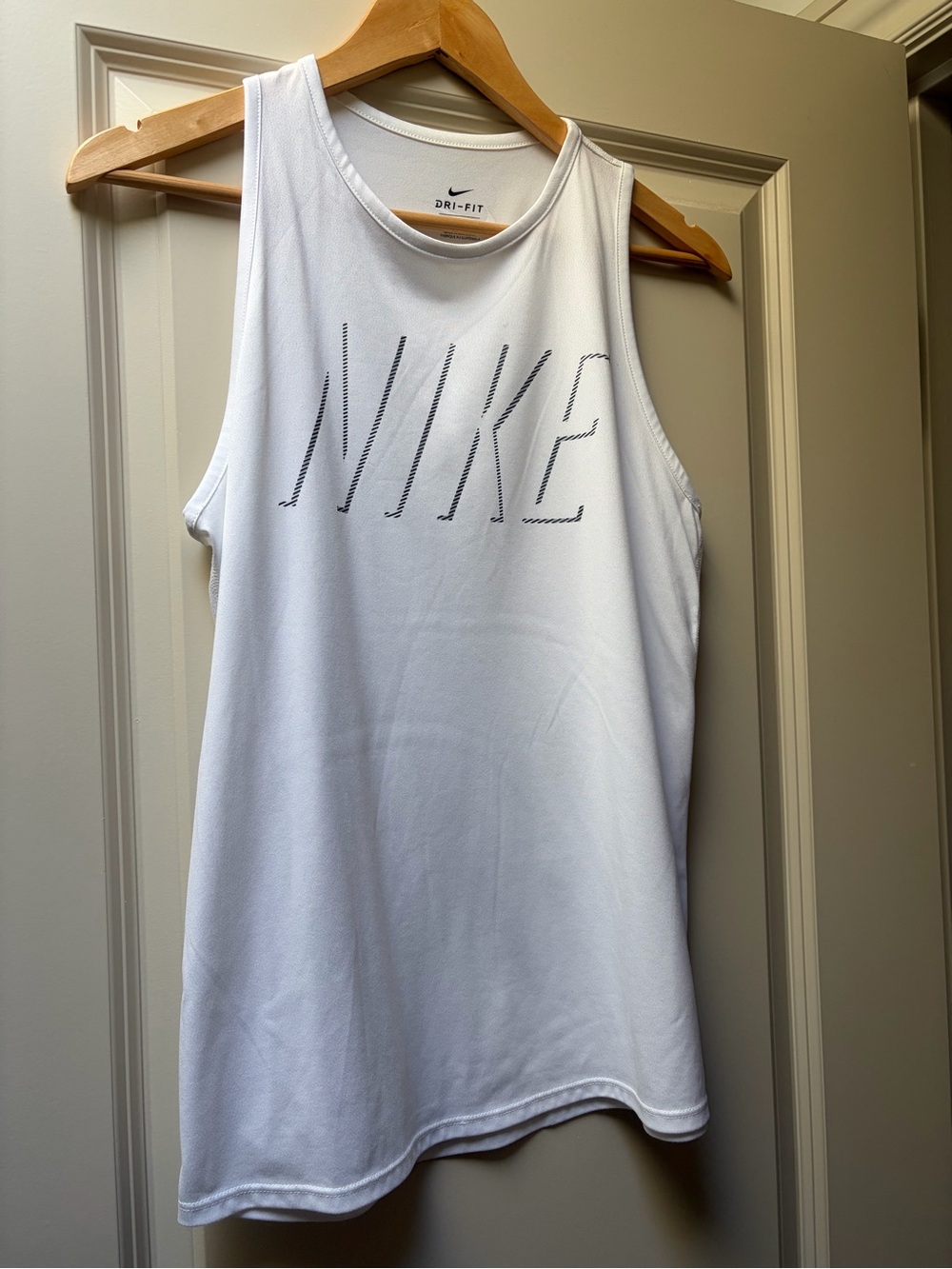 Nike White Performance Tank with Perforated Logo